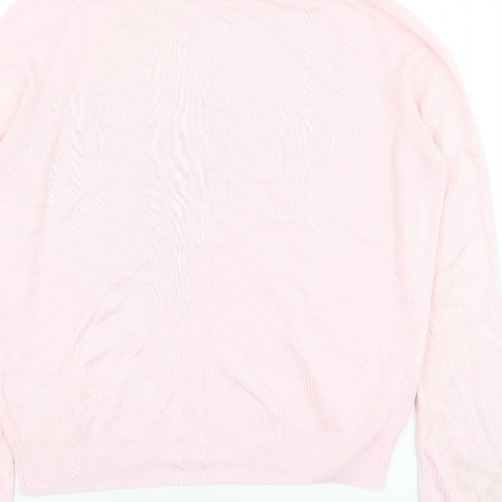 Marks and Spencer Womens Pink Roll Neck Acrylic Pullover Jumper Size 10