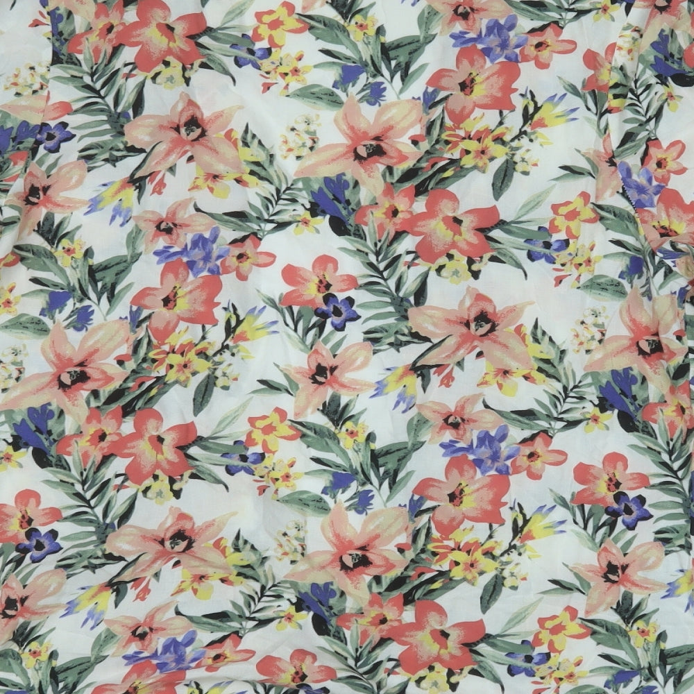 Select Womens Multicoloured Round Neck Floral Viscose Cardigan Jumper Size 14