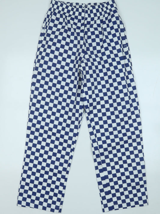 whites Womens Blue Check Polyester Trousers Size 30 in L32 in Regular