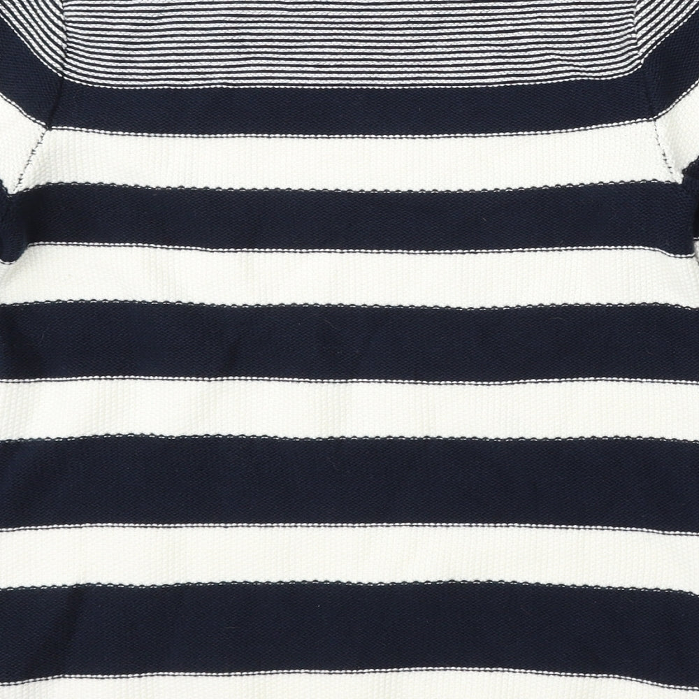 Debenhams Womens Multicoloured Round Neck Striped Cotton Pullover Jumper Size 10