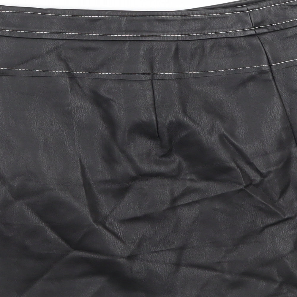 Zara Womens Black Polyester Maxi Skirt Size M Snap