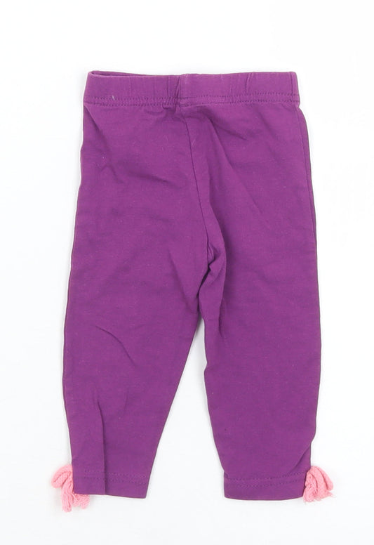 akr kids Girls Purple Cotton Capri Leggings Size 6-9 Months - 6 months