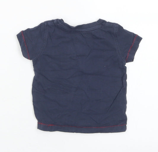 NEXT Boys Blue Cotton Basic T-Shirt Size 3-6 Months Crew Neck