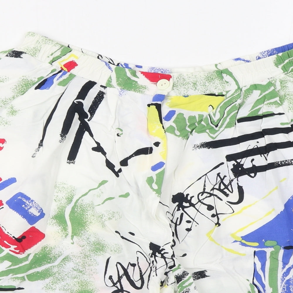 Pota Womens Multicoloured Geometric Viscose Sweat Shorts Size 10 L8 in Regular Zip