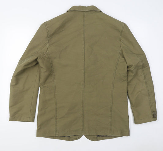 Oulaijie Mens Green Polyester Jacket Suit Jacket Size 40