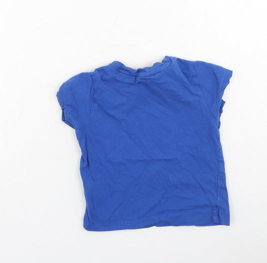Slazenger Boys Blue Cotton Basic Casual Size 3-4 Years Round Neck