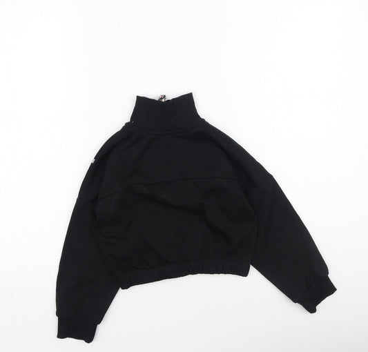 Primark Girls Black Cotton Pullover Sweatshirt Size 7-8 Years