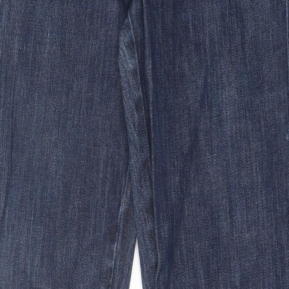 Kenneth Cole Womens Blue Cotton Straight Jeans Size 30 L30 in Regular Button