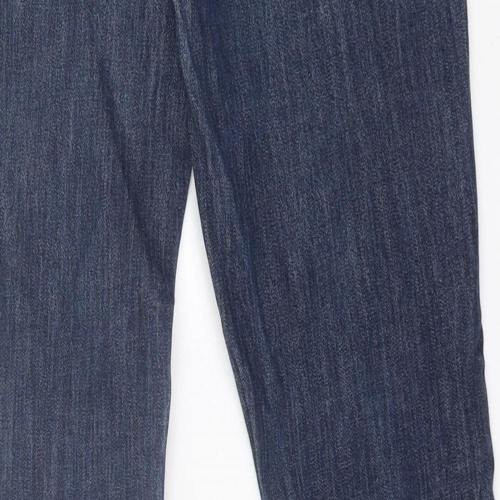 Kenneth Cole Womens Blue Cotton Straight Jeans Size 30 L30 in Regular Button