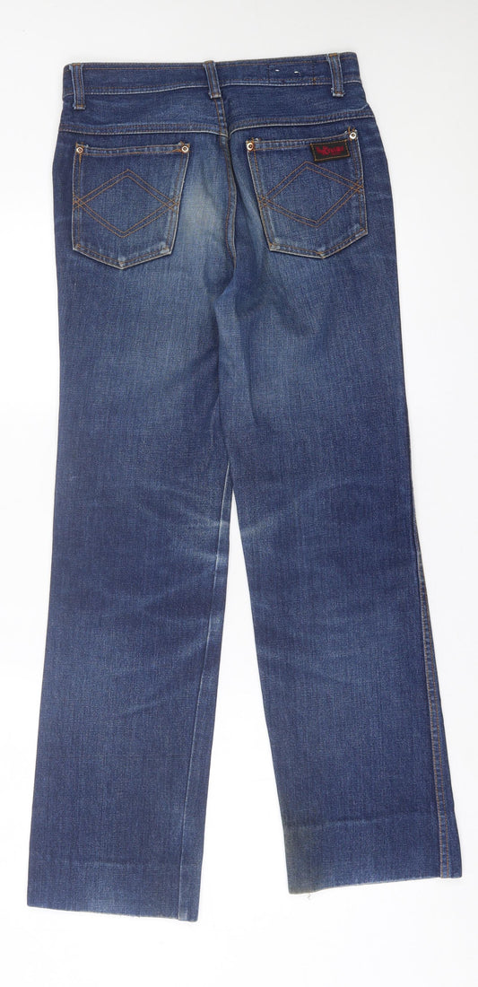 Talon Womens Blue Cotton Straight Jeans Size 30 in L30 in Regular Button