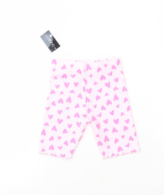 Dunnes Girls Pink Cotton Sweatpants Leggings Size 6-9 Months - Hearts