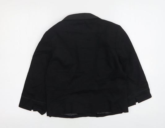 New Look Womens Black Cotton Jacket Suit Jacket Size 14