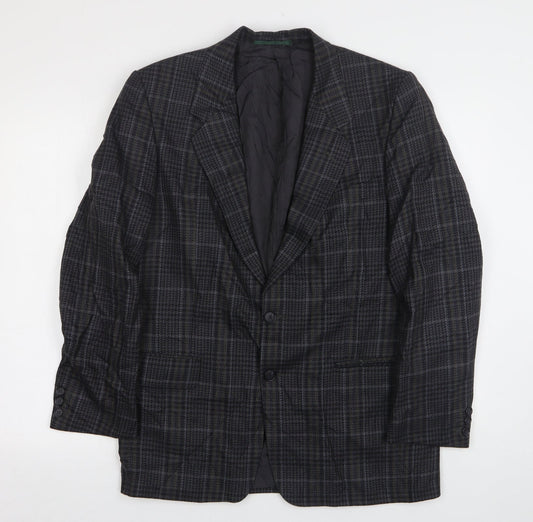 Dunn & Co Mens Grey Houndstooth Wool Jacket Suit Jacket Size 40