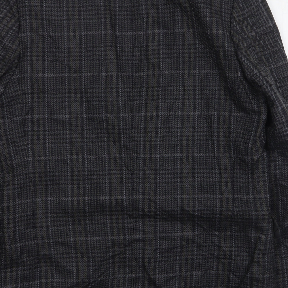 Dunn & Co Mens Grey Houndstooth Wool Jacket Suit Jacket Size 40