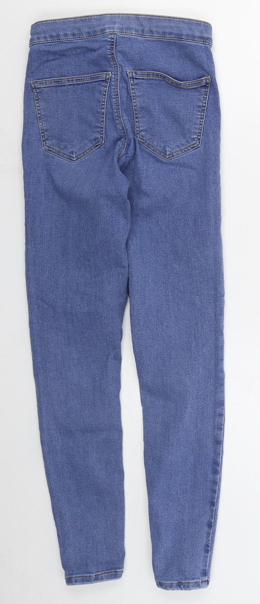 Topshop Womens Blue Cotton Skinny Jeans Size 26 in L25 in Regular Button