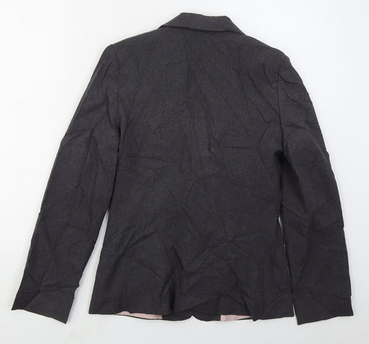 New Look Womens Grey Polyester Jacket Suit Jacket Size 10