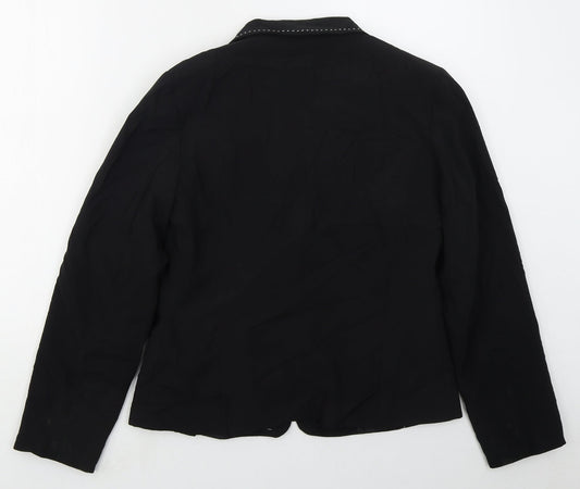 YFN Collection Womens Black Polyester Jacket Suit Jacket Size 12