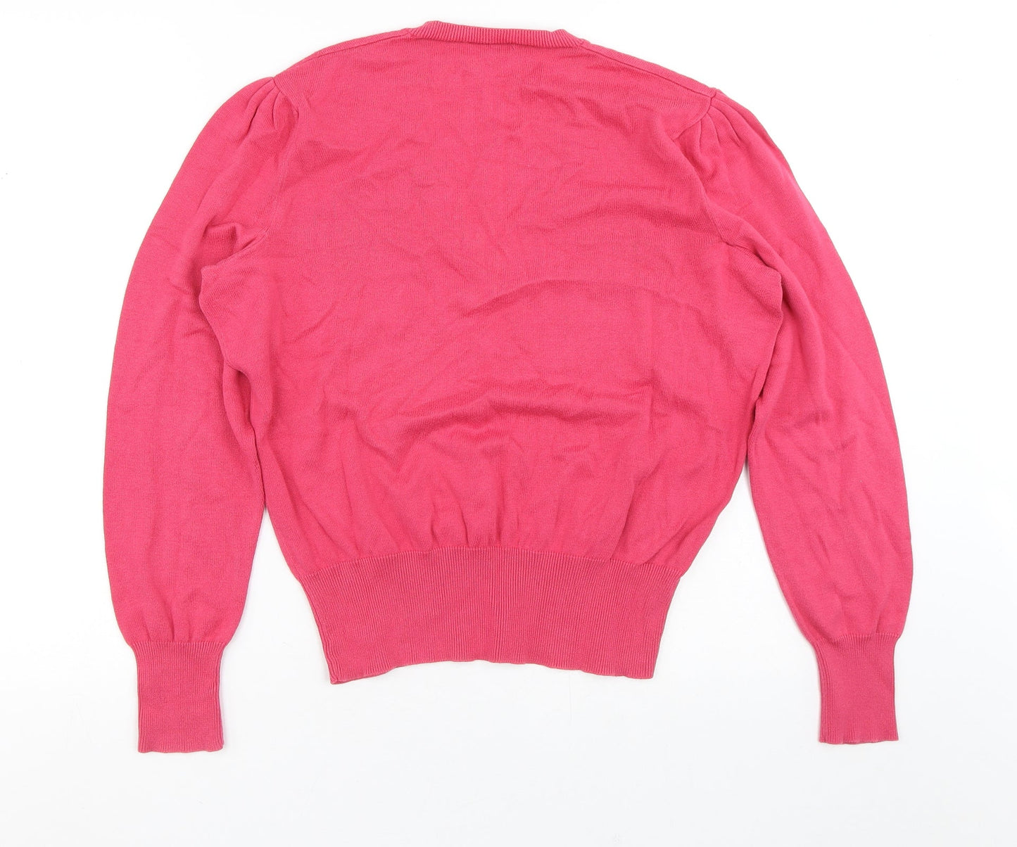 Austen Reed Womens Pink V-Neck Cotton Pullover Jumper Size XL