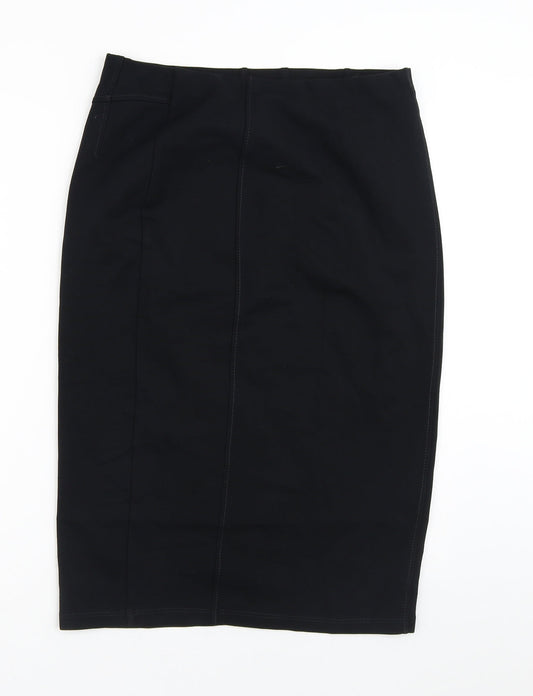 Preworn Womens Black Polyester Straight & Pencil Skirt Size 30 in