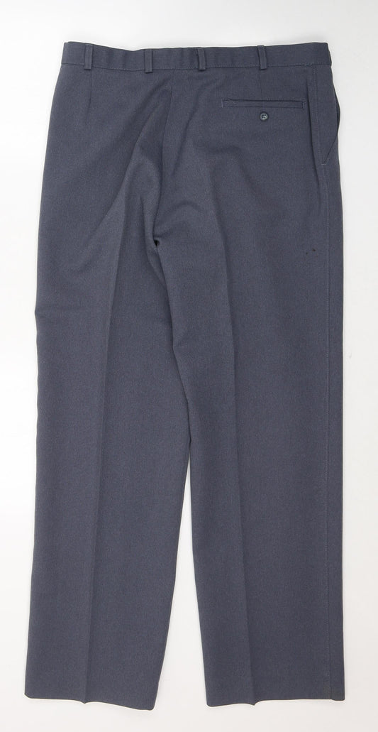 Saint Mitchel Womens Blue Polyester Trousers Size 36 in L31 in Regular Button