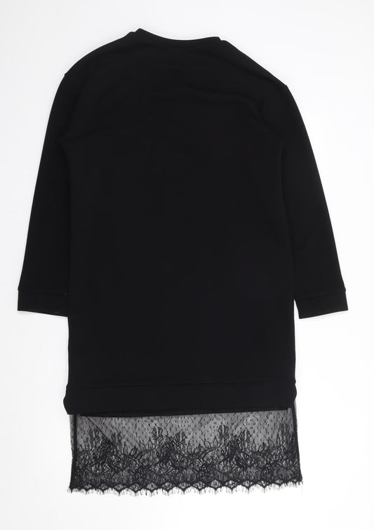 ASOS Womens Black Polyester Shift Size 6 Crew Neck Pullover