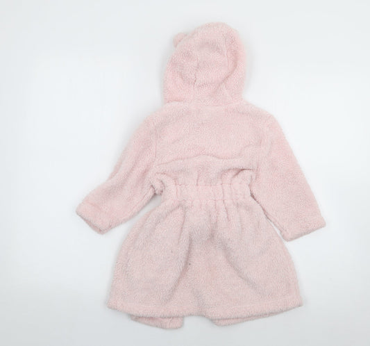 George Girls Pink Solid Polyester Robe Size 12-18 Months Drawstring - Peppa Pig