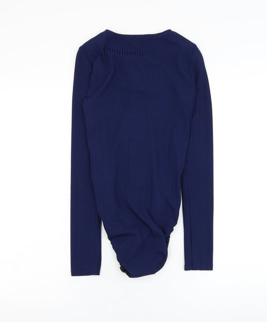 Missguided Womens Blue Polyester Bodysuit One-Piece Size 10 Hook & Loop