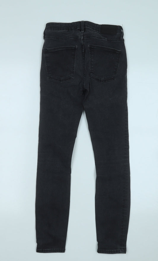 Zara Womens Grey Cotton Mom Jeans Size 6 L26 in Regular