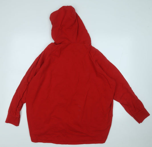 Studio Mens Red Cotton Pullover Hoodie Size L