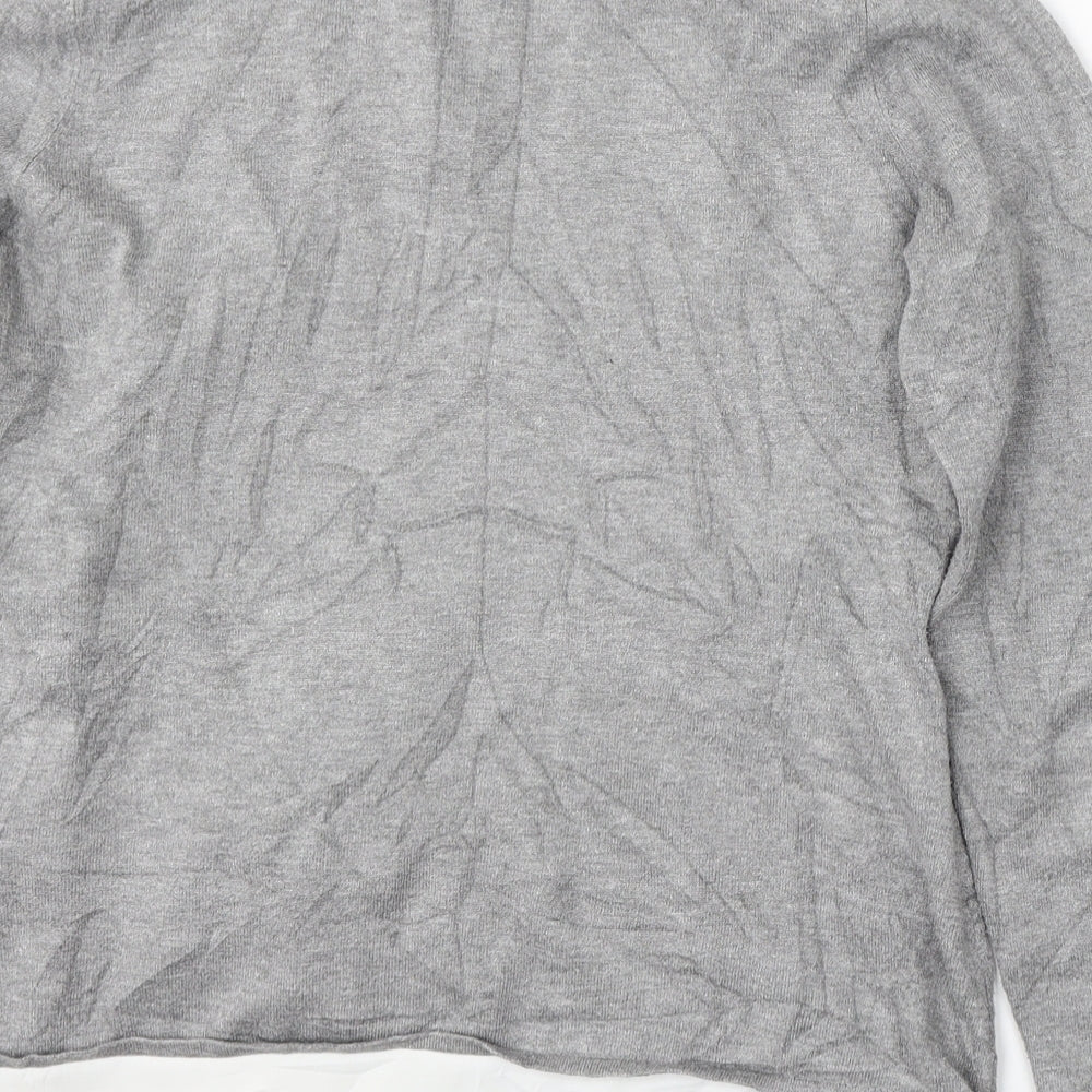 Lakeland Womens Grey V-Neck Viscose Pullover Jumper Size 12