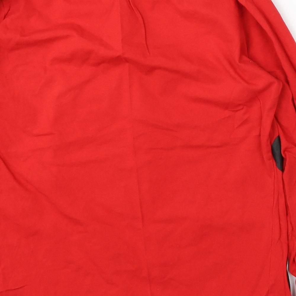 Disney Womens Red Cotton Basic T-Shirt Size M Round Neck