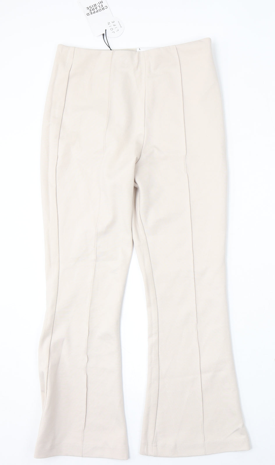 Stradivarius Womens Beige Viscose Flared Jeans Size L L26 in Regular