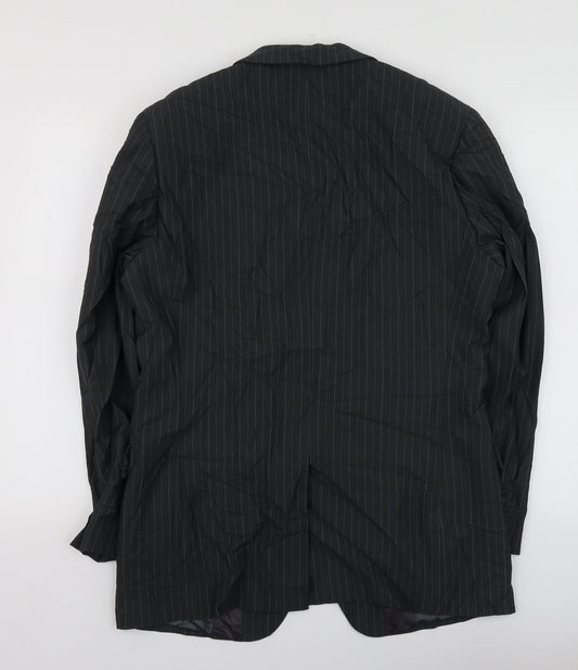 Butlera and Webb Mens Grey Striped Polyester Jacket Suit Jacket Size 38