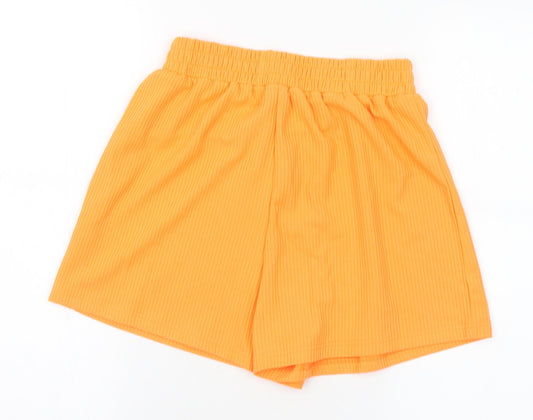SheIn Womens Orange Polyester Sweat Shorts Size XS L3 in Regular