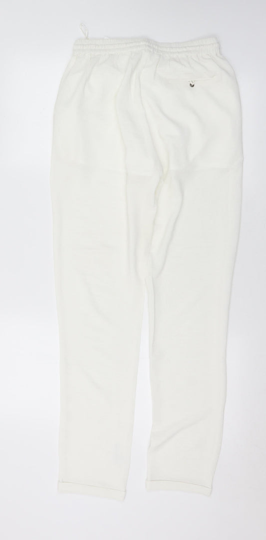 Glamorous Womens White Polyester Harem Trousers Size 8 L31 in Regular Drawstring