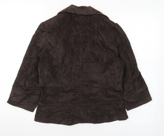 Marks and Spencer Womens Brown Jacket Size 10 Button