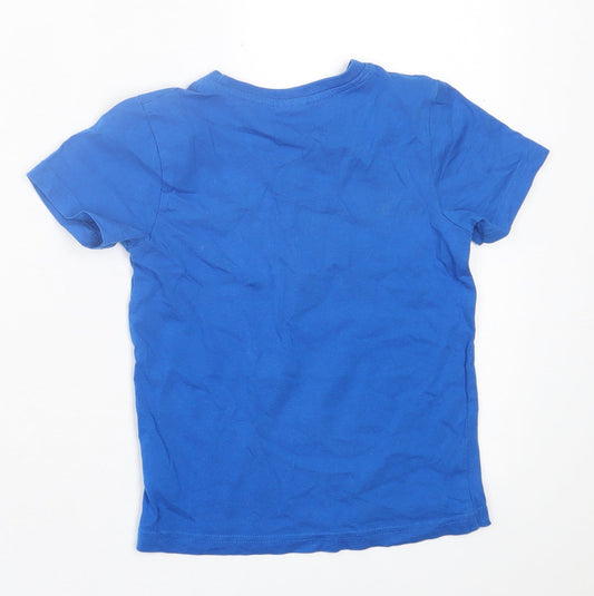 Preworn Boys Blue Cotton Basic T-Shirt Size 3-4 Years Crew Neck Pullover - Lego