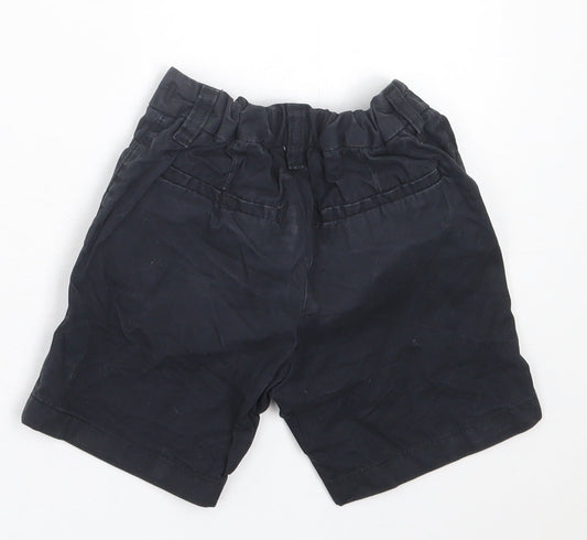 NEXT Boys Black Cotton Bermuda Shorts Size 5 Years Regular Buckle