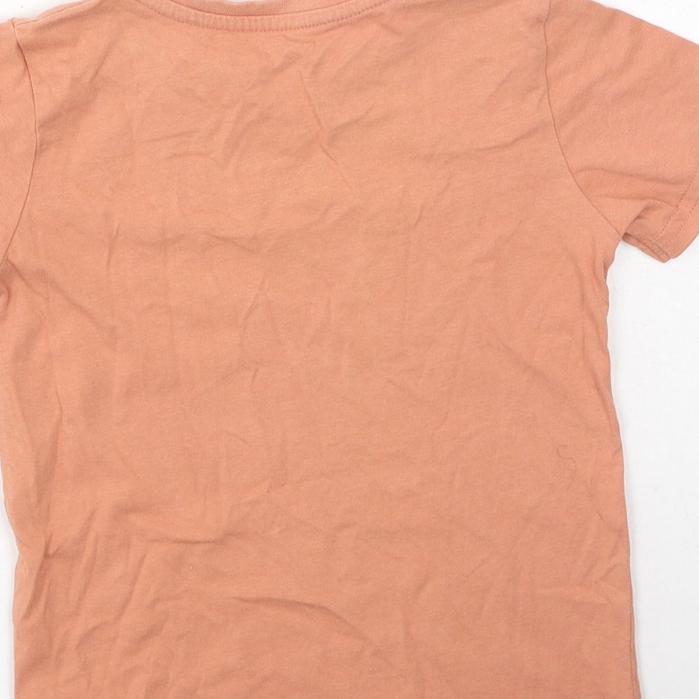 Dunnes Stores Boys Orange Cotton Basic Casual Size 4-5 Years Round Neck