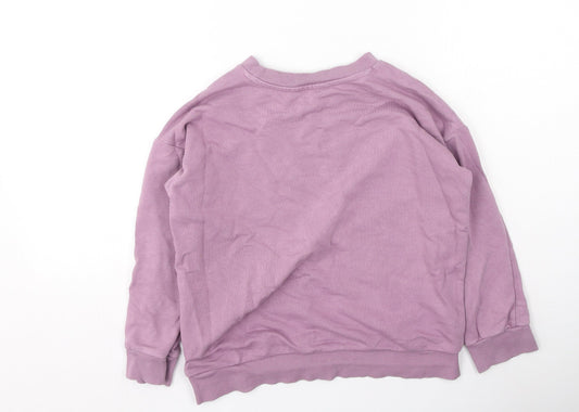 George Girls Purple Cotton Pullover Sweatshirt Size 7-8 Years