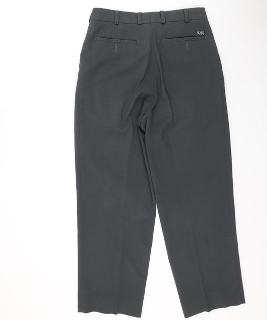 REMUS Mens Grey Polyester Trousers Size M L26 in Regular