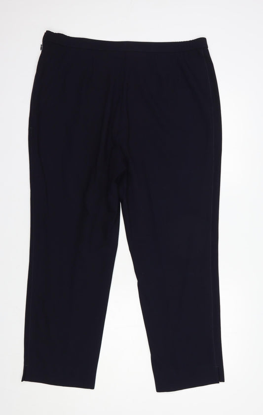 Marks and Spencer Womens Blue Polyester Dress Pants Trousers Size 18 L27 in Regular Zip