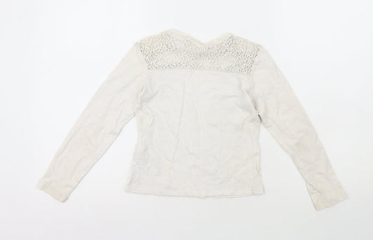 Tammy Girl Girls White 100% Cotton Basic Casual Size 7-8 Years Crew Neck