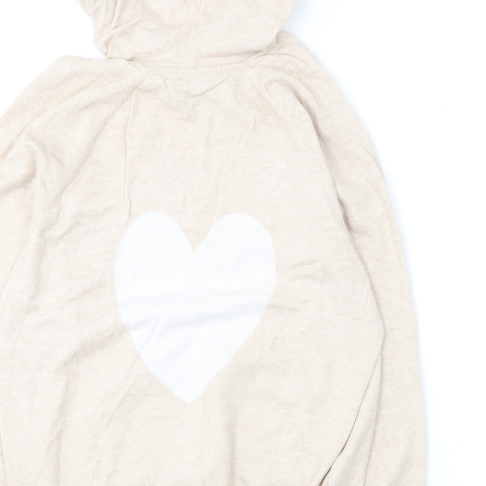 Oasis Womens Beige Viscose Pullover Hoodie Size L