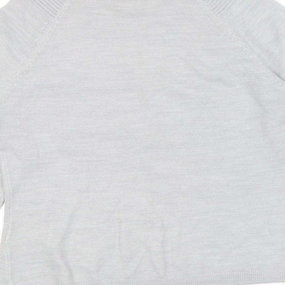 Marks and Spencer Womens Grey Round Neck Acrylic Pullover Jumper Size 10