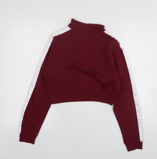 SikSilk Womens Purple Cotton Pullover Sweatshirt Size 8 - Cropped