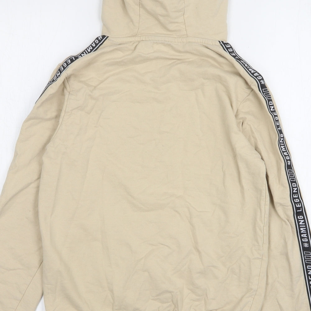Studio Boys Beige Cotton Pullover Hoodie Size 12-13 Years