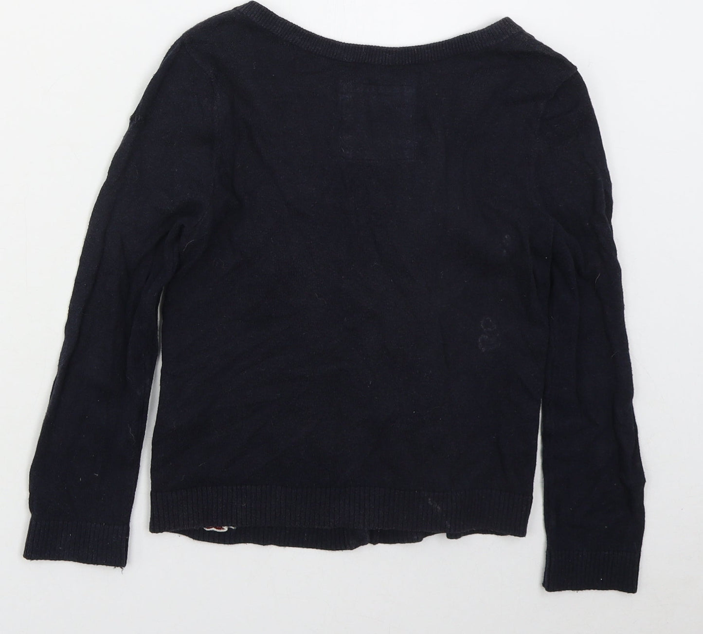 Hollister Womens Blue Boat Neck  Cotton Cardigan Jumper Size XS