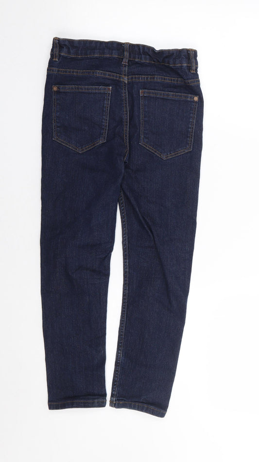 NEXT Boys Blue Cotton Skinny Jeans Size 9 Months L22 in Regular Zip