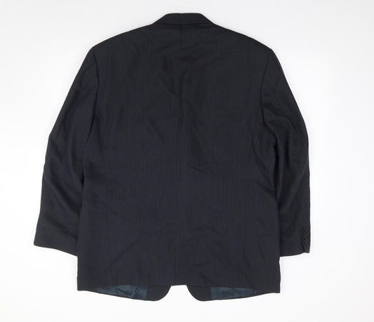 Preworn Mens Blue Wool Jacket Suit Jacket Size 44